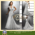 Newest Stunning Style Lace V-Neck Covered Back Bridal Dress Wedding Gown (WND02)